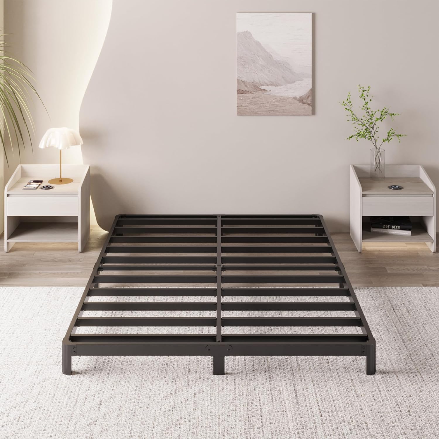 4 Inch Full Bed Frame Low Profile Heavy Duty Metal Platform