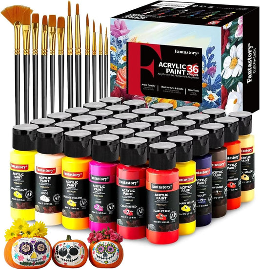 Fantastory Acrylic Paint Set 36 Classic Colors for Artists