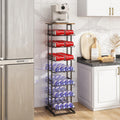 Water Bottle Storage Rack 8-Tier with Wooden Tabletop - Large Capacity