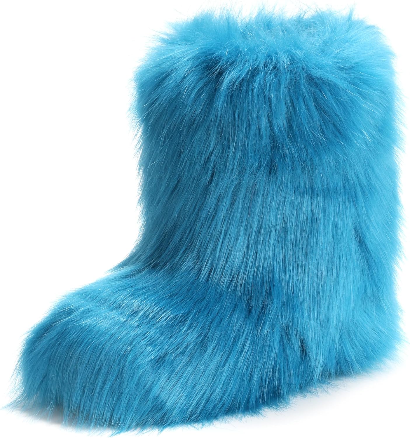 IXU Women's Faux Fur Boot - Comfy Plush Warm Short Snow Boots