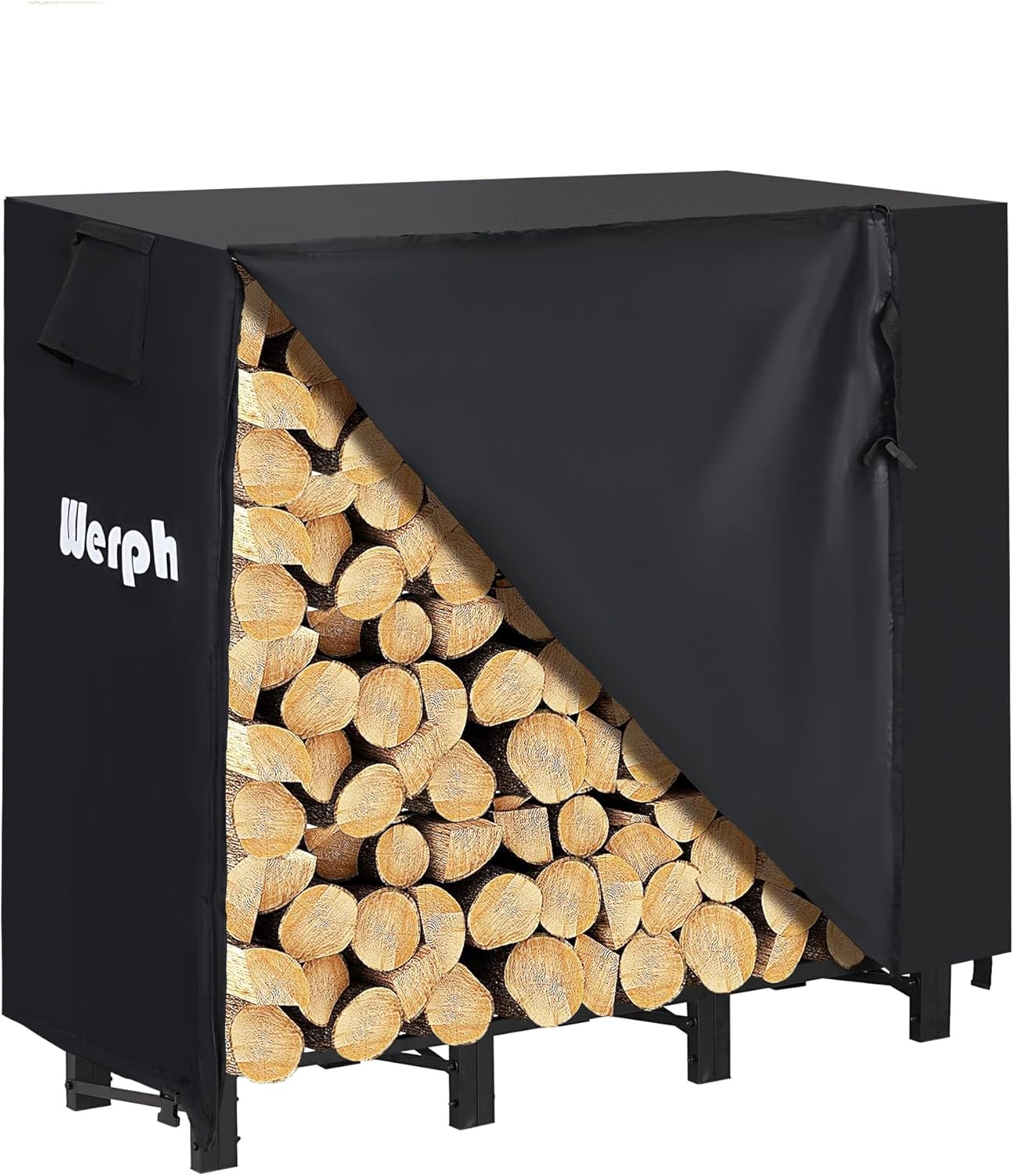 4FT Firewood Rack Outdoor for Heavy Duty Storage and Durability