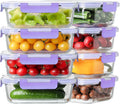 8 Pack 36oz Large Glass Meal Prep Containers with Lids - Leak Proof