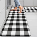 MAYHMYO Kitchen Mats 1/2 inch Black and White - Cushioned Anti-Fatigue