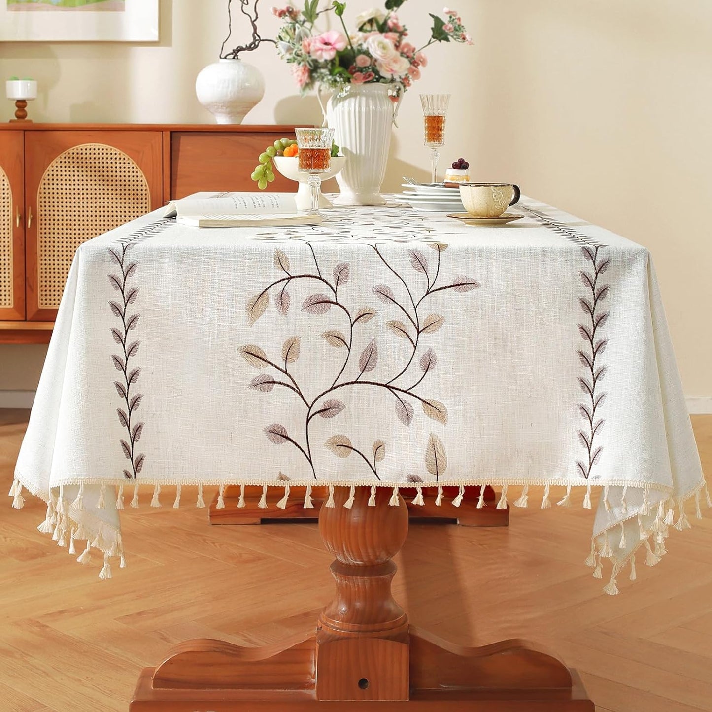Laolitou Table Cloth Rectangle, Elegant Heavy Duty Design