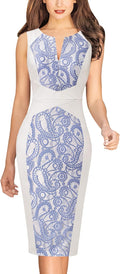 VFSHOW Womens Elegant Slim Front Zipper Sheath Dress - Flattering Fit