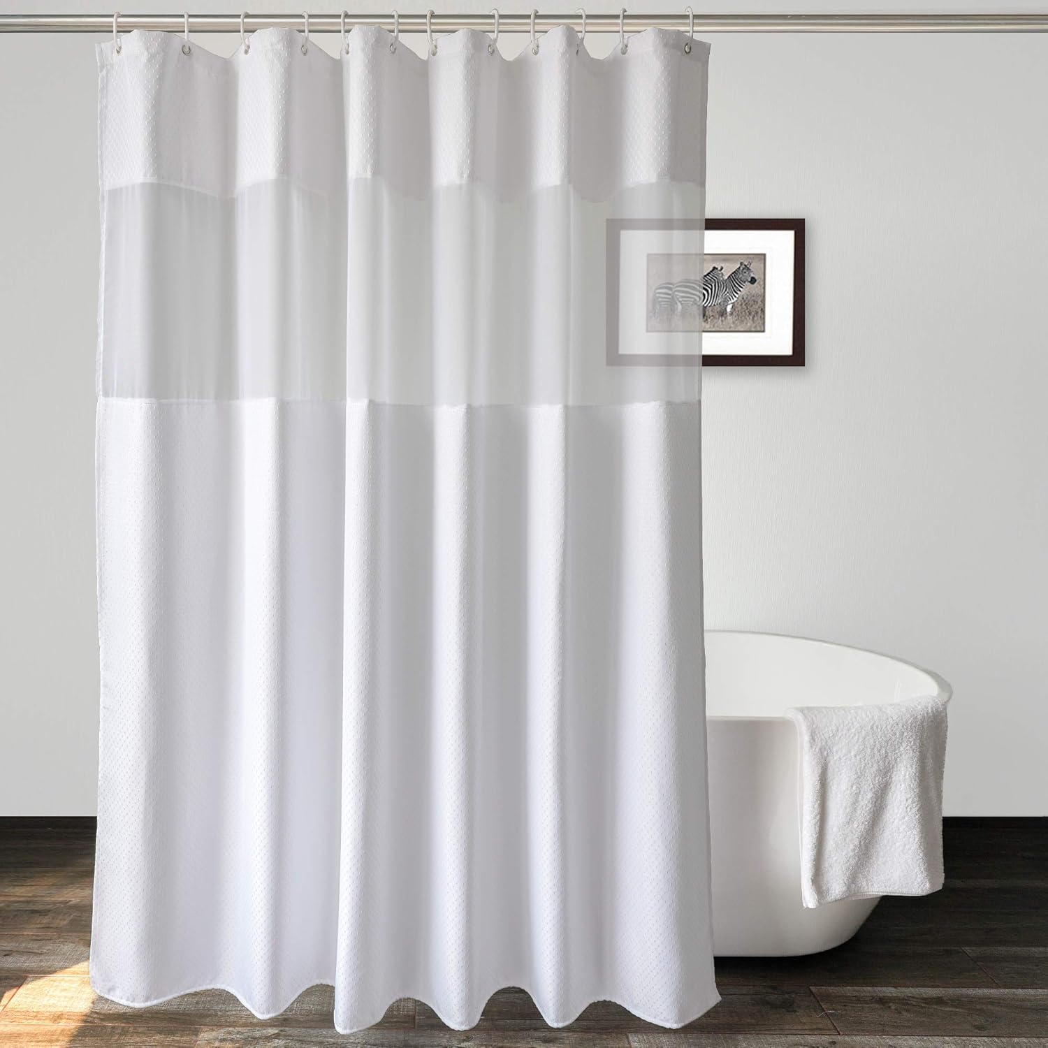 UFRIDAY Waffle Weave Shower Curtain: Hotel Luxury