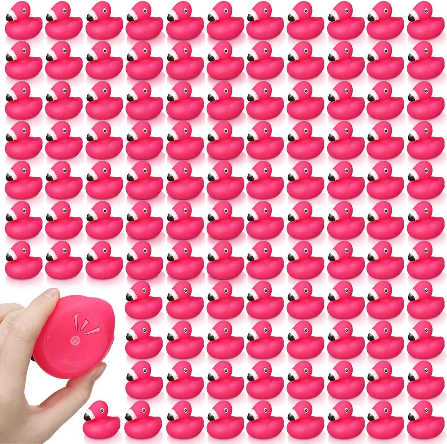150 Pcs Flamingo Rubber Duckies for Fun Party Decorations