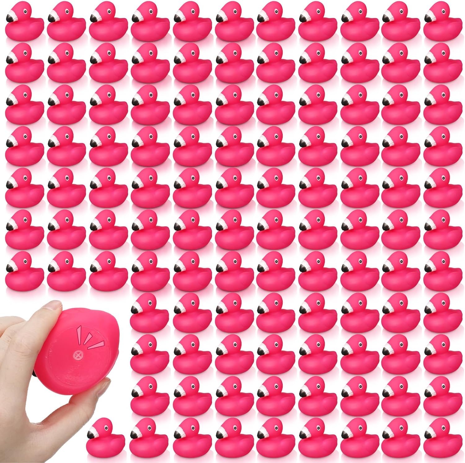 150 Pcs Flamingo Rubber Duckies for Fun Party Decorations