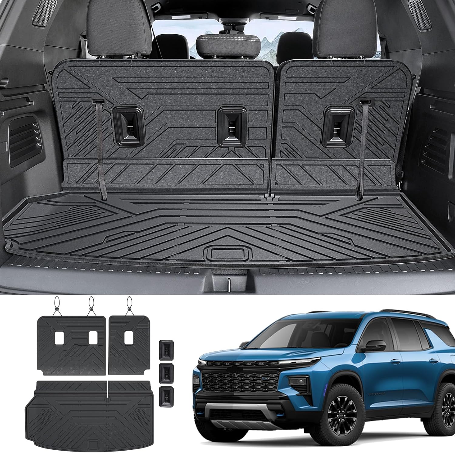 Custom Fit Cargo Mat Backrest Mats for Chevy Traverse & Enclave