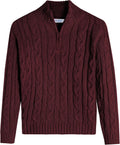 Gray Cable Knit Boys Sweater Half Zip - Lightweight Casual Pullover