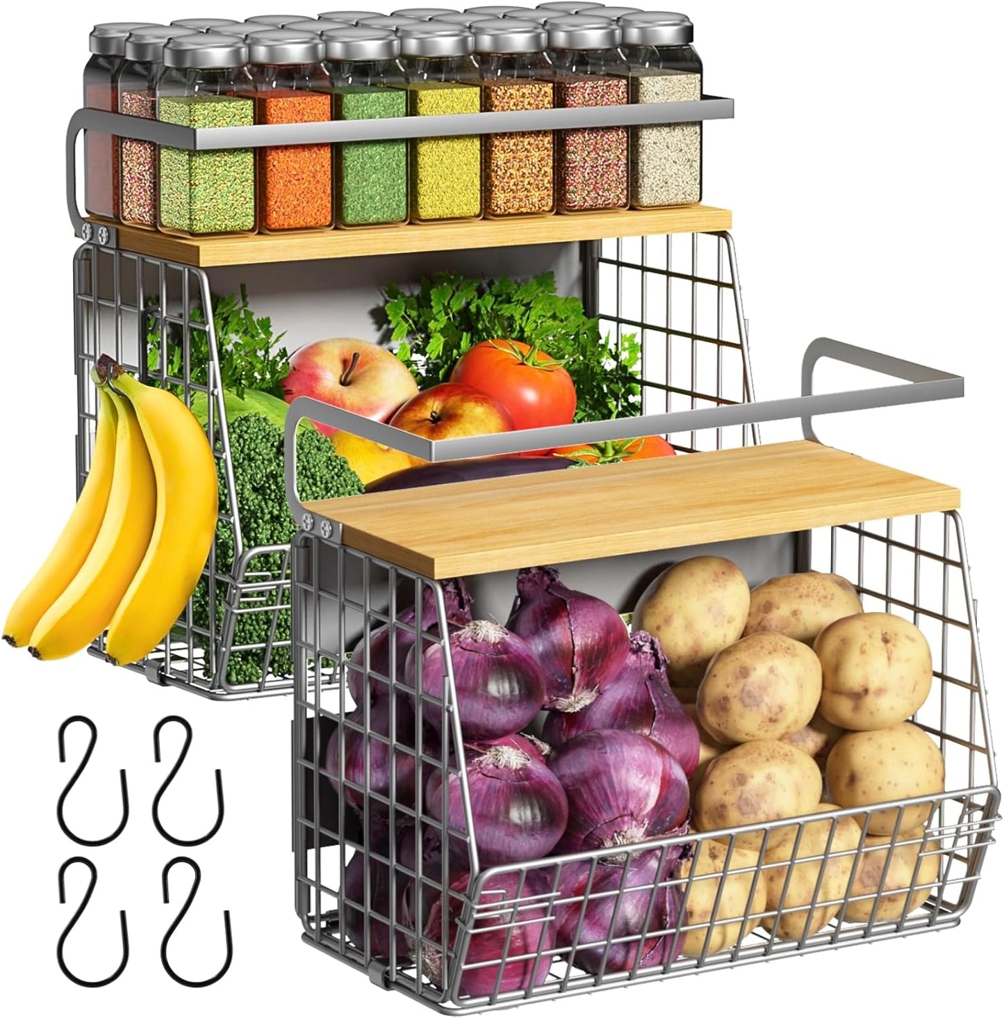Ofiray-home Magnetic Fridge Shelf for Kitchen and Pantry Storage