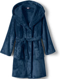 Kids Hooded Fleece Robe - Plush Long Bathrobe for Children