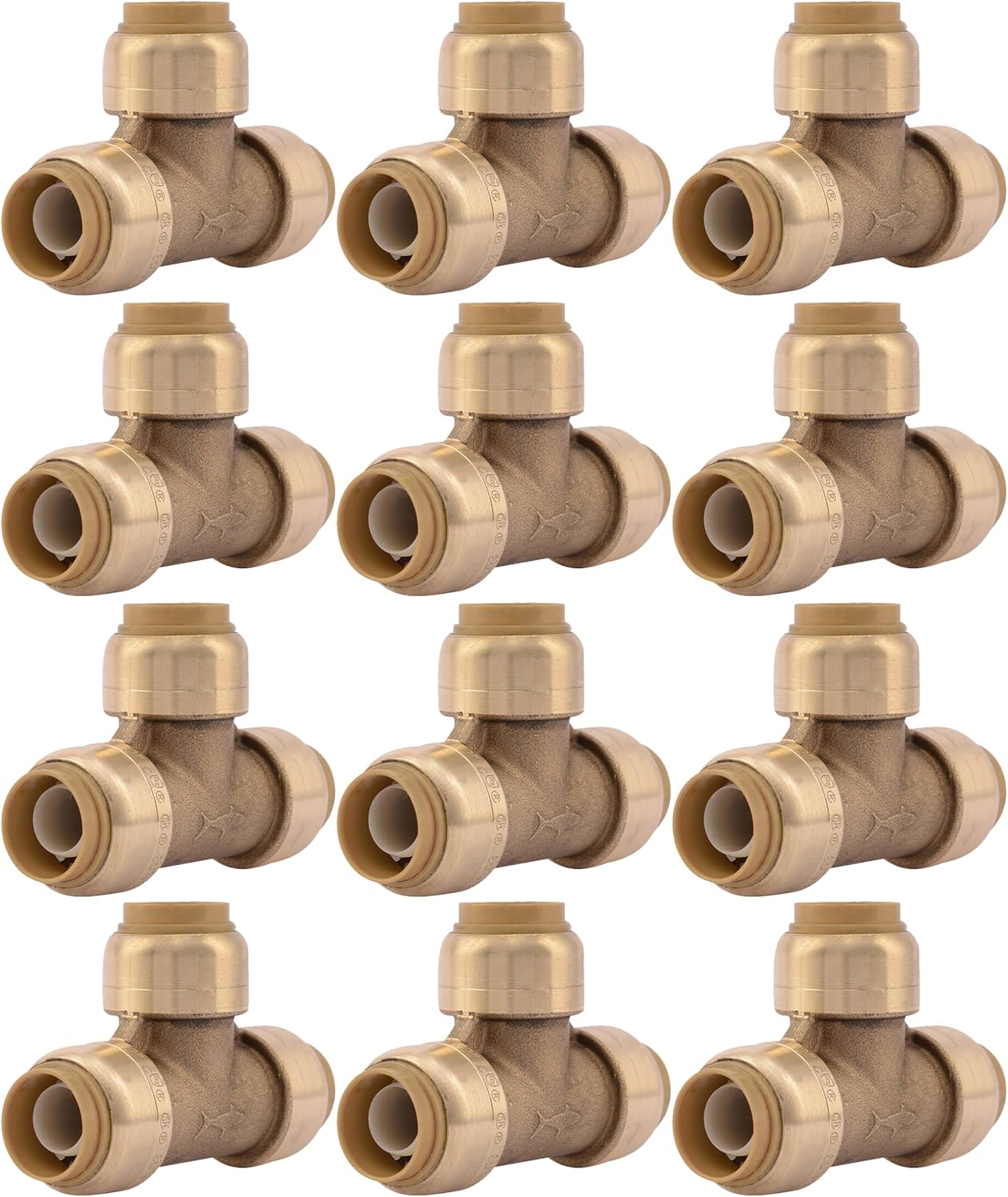 SharkBite 1/2 Inch Tee Pack of 12 for Easy Plumbing Connections