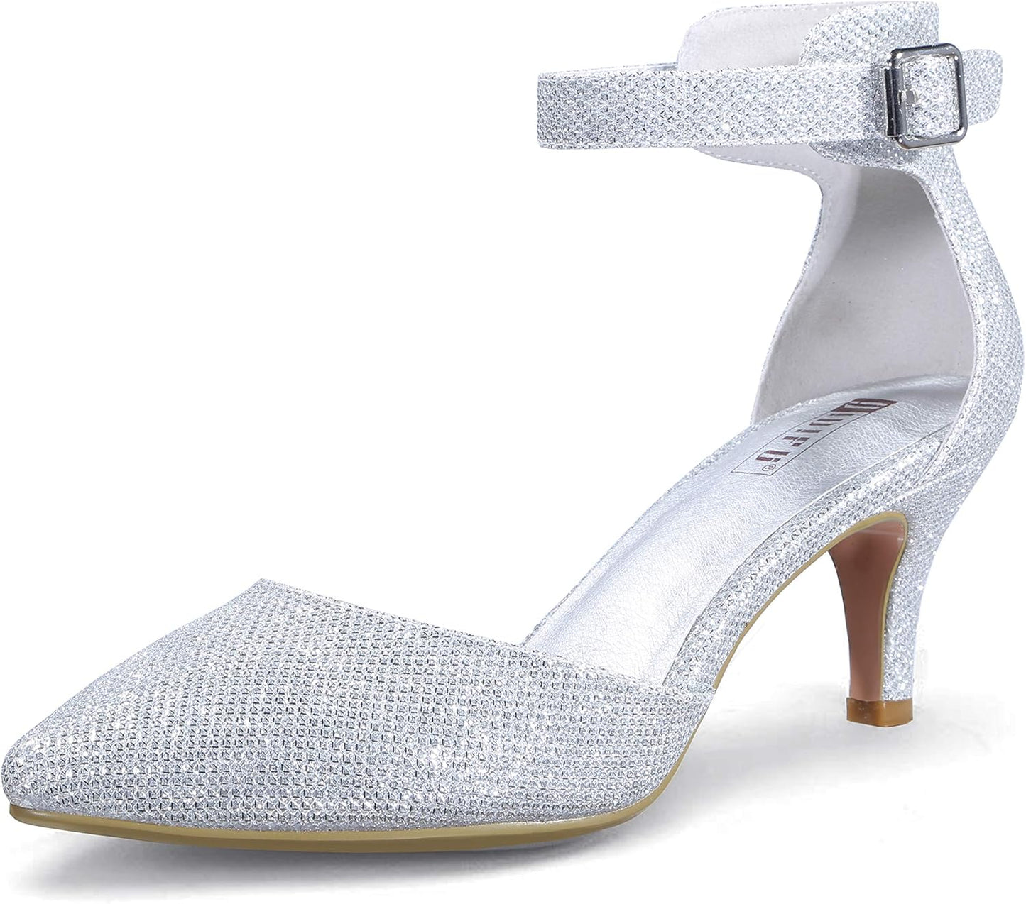 IDIFU Women's D'Orsay Pumps Low Kitten Heels for Dressy Occasions