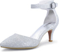IN3 D'Orsay Kitten Heels for Women - Pointed Ankle Strap Pumps