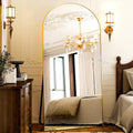 Arched Full Length Mirror 38x77 in - Elegant Gold Floor Mirror