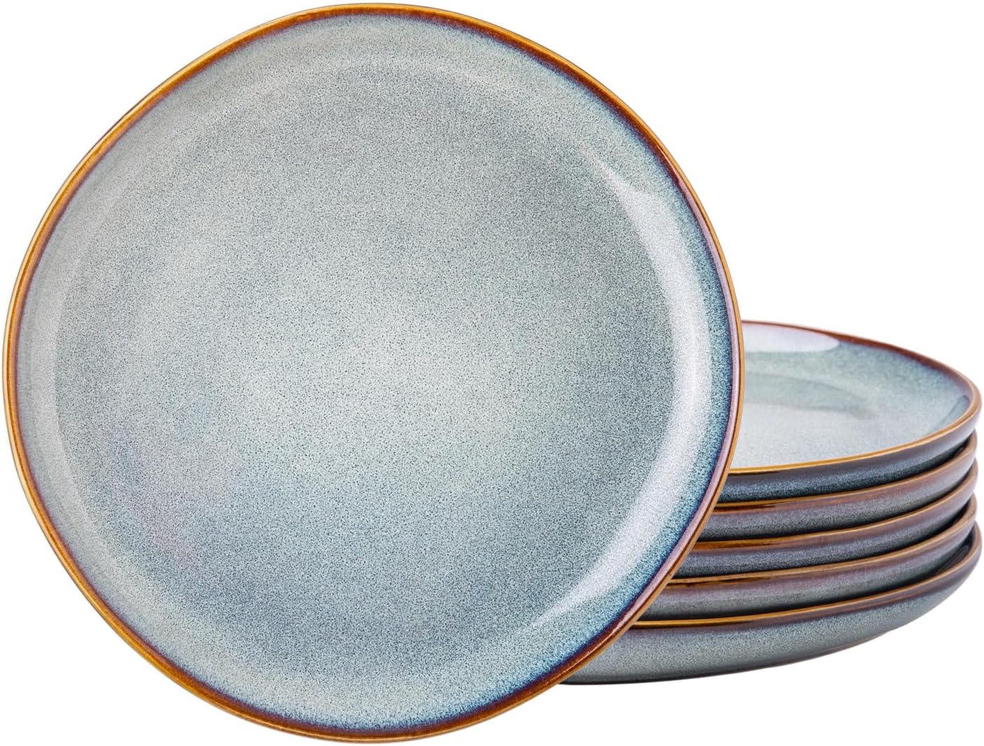 Handmade Reactive Glaze Dinner Plates Set of 6, 10.5 Inch