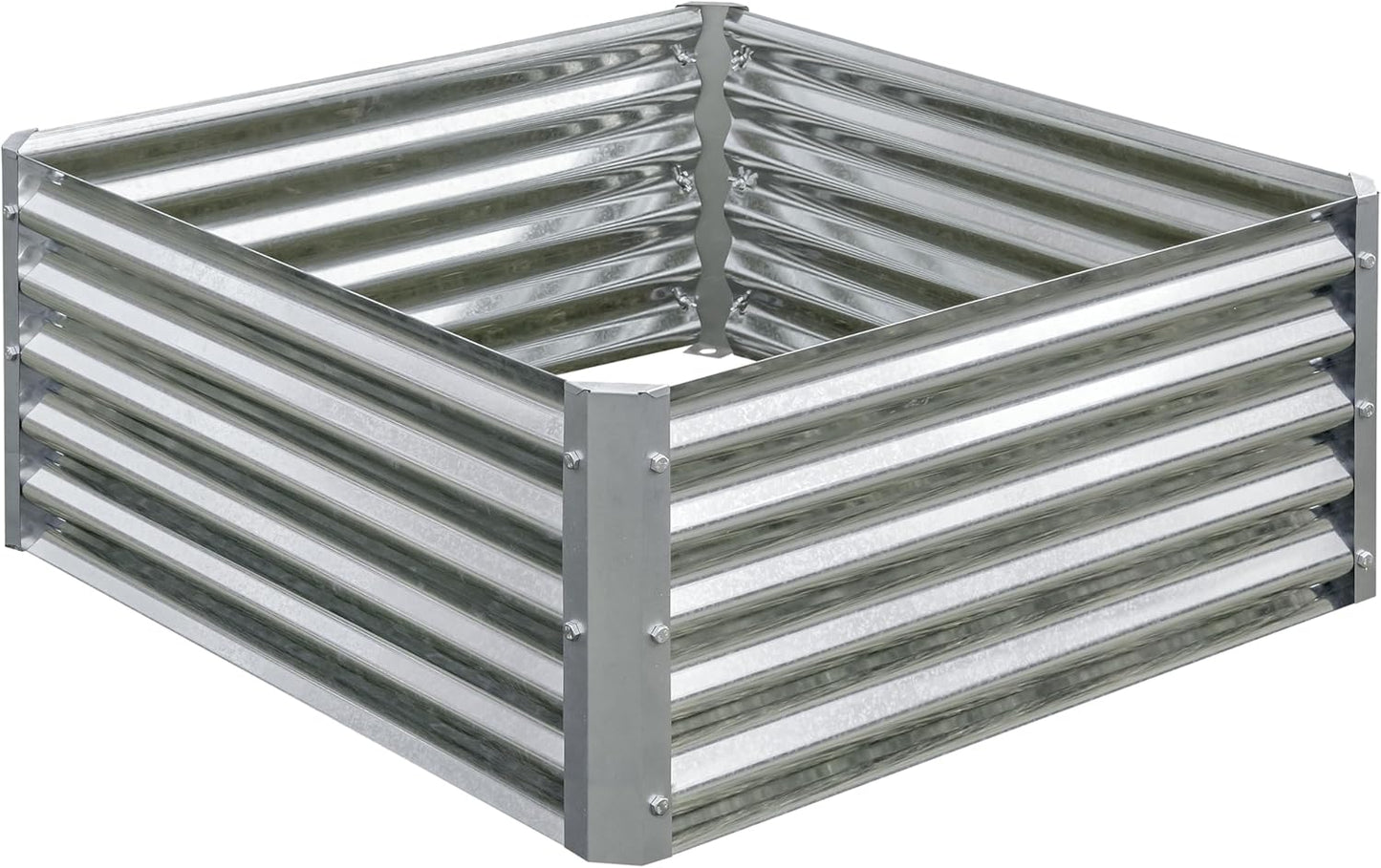 GrowIT Galvanized Steel Raised Flower and Plant Bed for Gardens