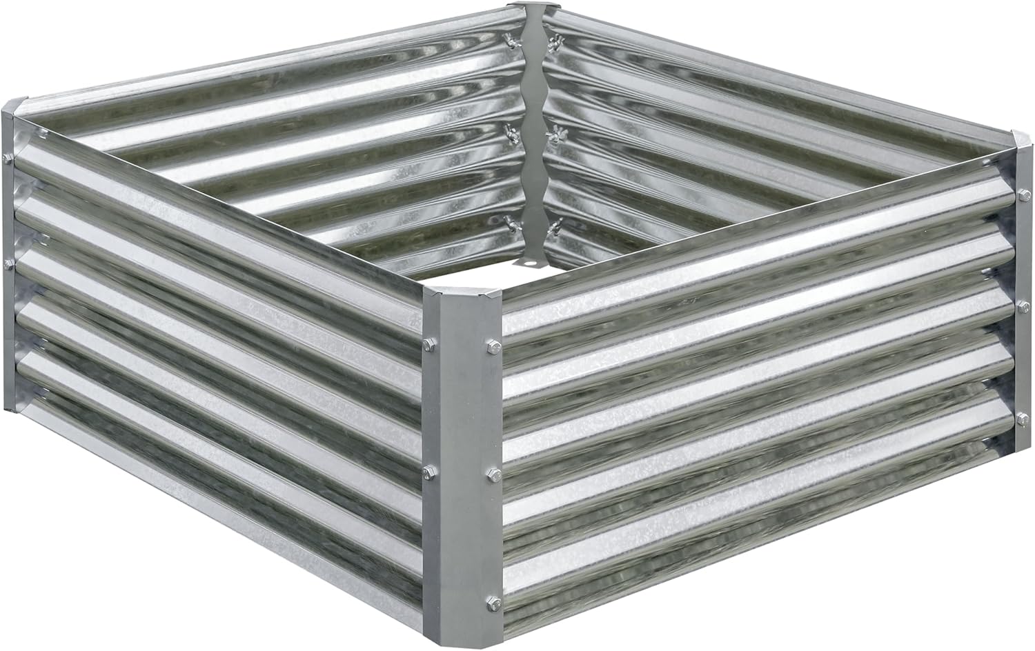GrowIT Galvanized Steel Raised Flower and Plant Bed for Gardens