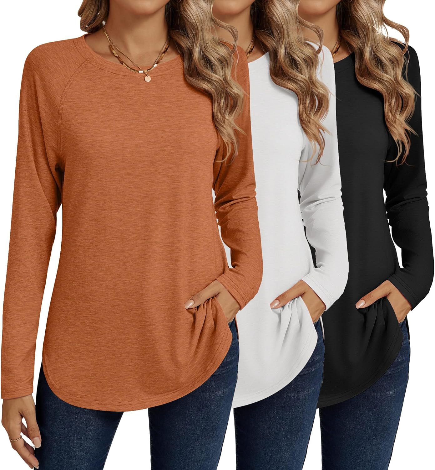 Ficerd Women's Long Sleeve T-Shirts for Casual Style and Comfort
