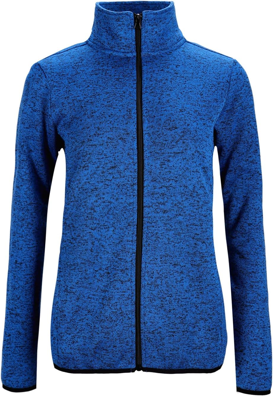 Dolcevida Women's Long Sleeve Fleece Zip Up Jacket with Pockets