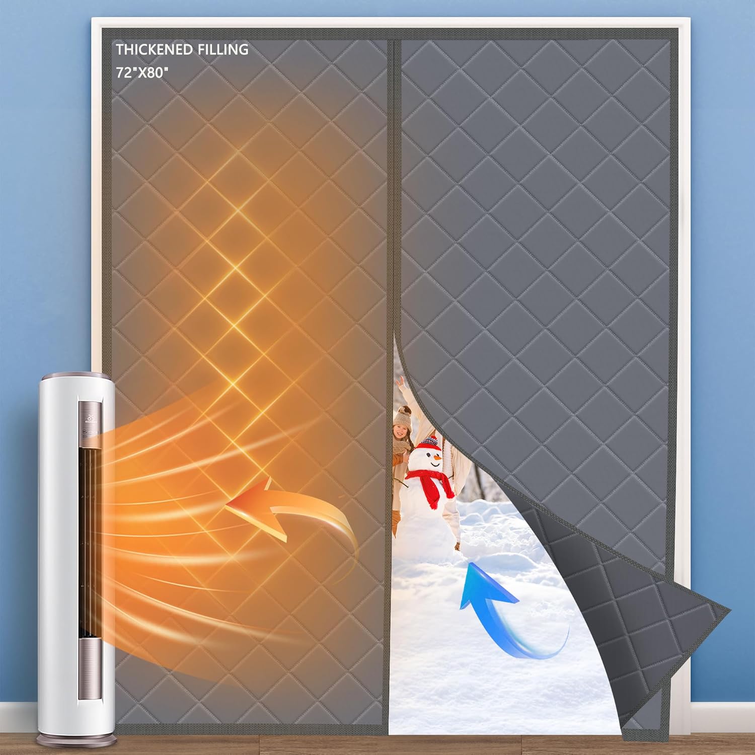 LIAMST Magnetic Thermal Insulated Door Curtain for Energy Savings