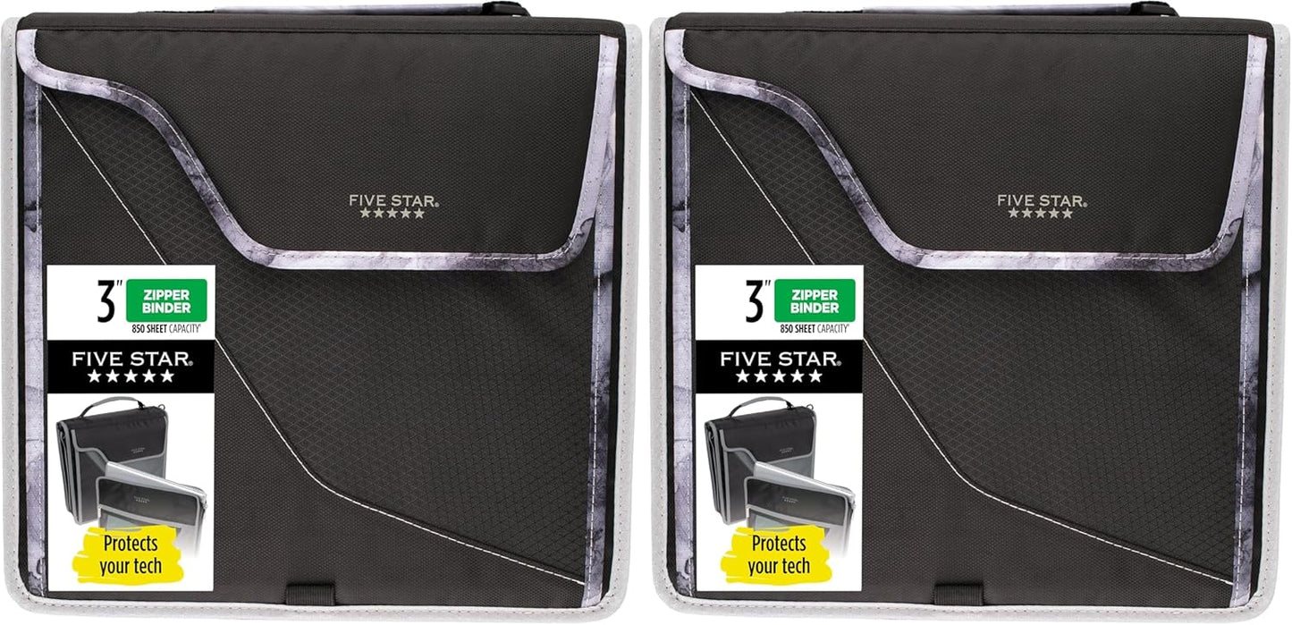 Five Star Zipper Binder with Expandable File and Device Case