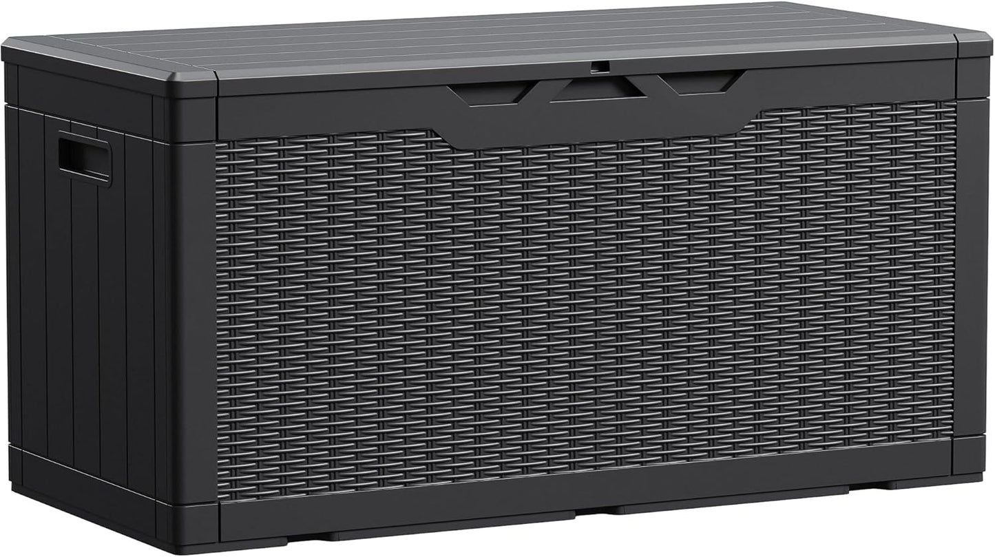 Devoko 100 Gallon Waterproof Large Resin Deck Box for Storage