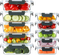Glass Meal Prep Containers 10 Pack - Stackable Airtight Set