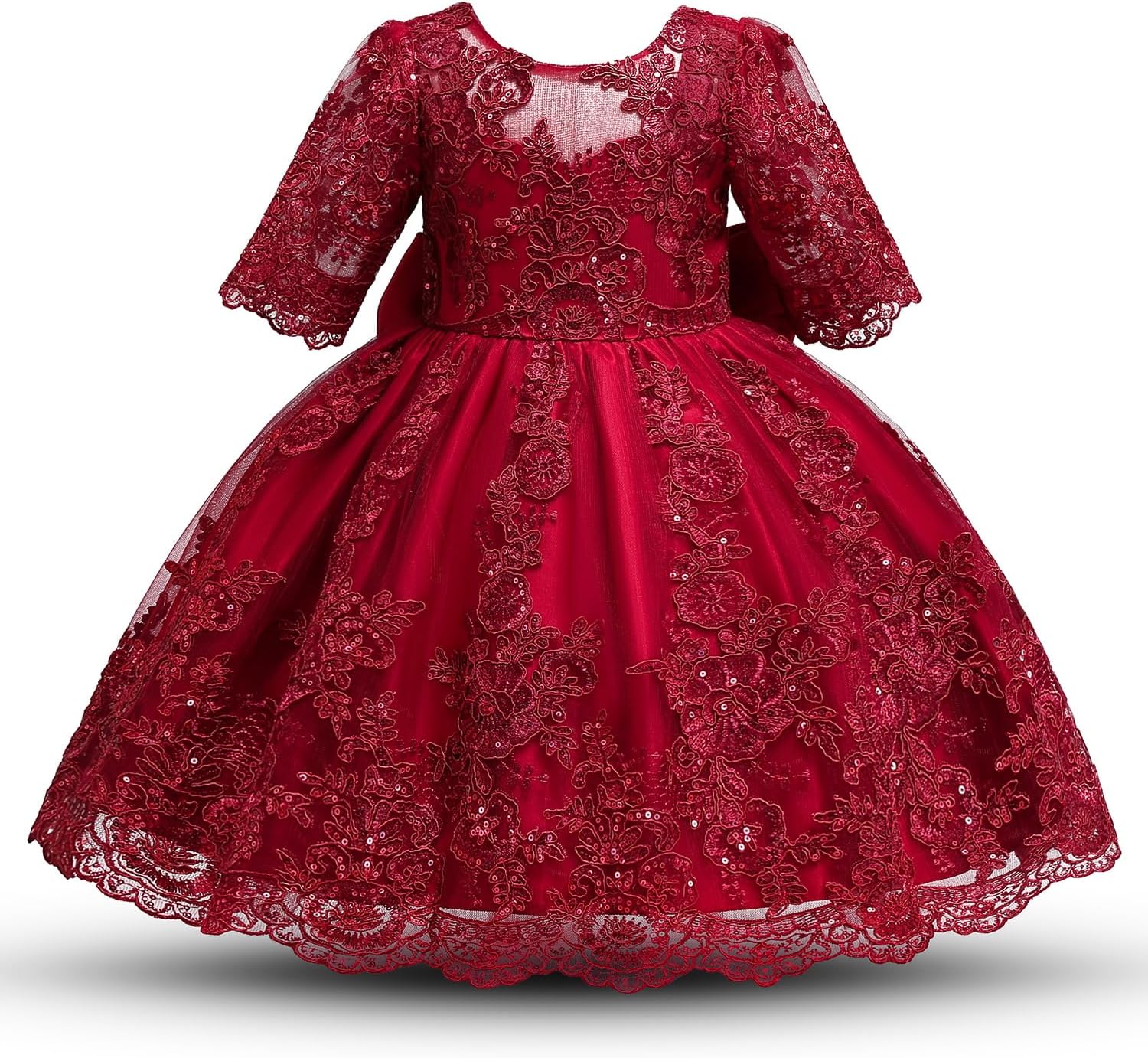 NNJXD Girls' Tulle Flower Princess Wedding Dress for Toddlers