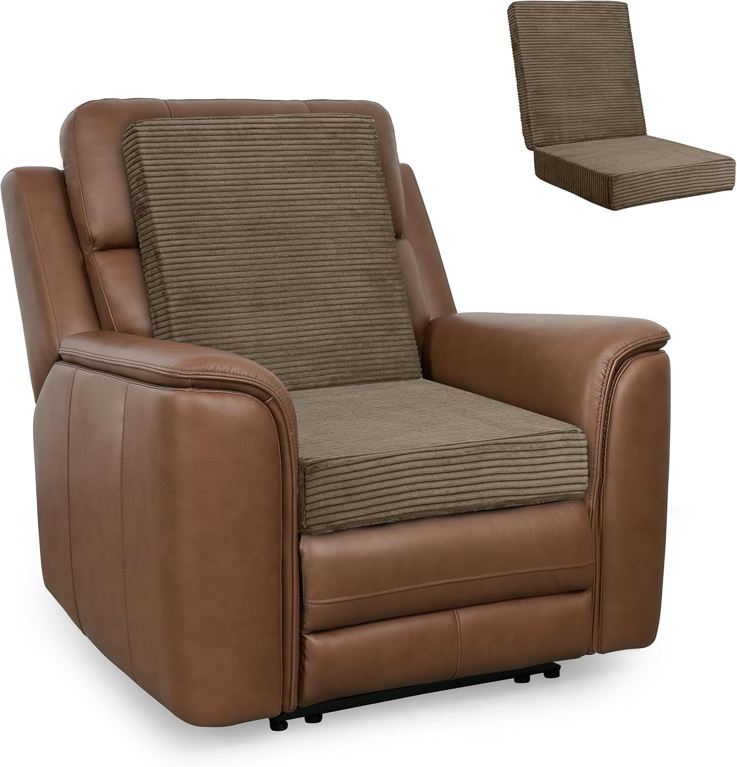 HIGOGOGO Corduroy Recliner Chair Cushion for Back Pain Relief
