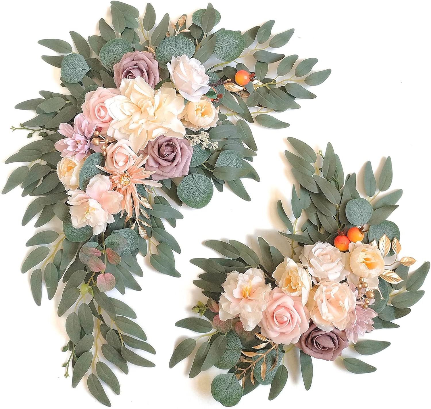 Faux Flower Swag Set of 2 for Wedding Welcome Signs Decor