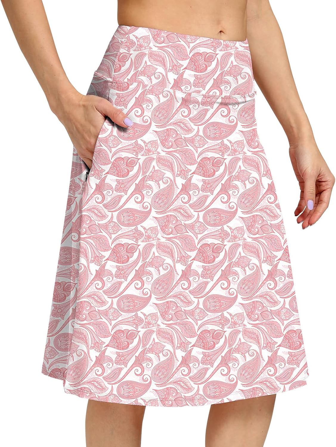 Womens Skorts Modest Knee Length Athletic Midi Active Skirt