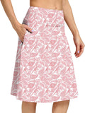 Womens Knee Length Athletic Skort - Built-In Shorts & Deep Pockets