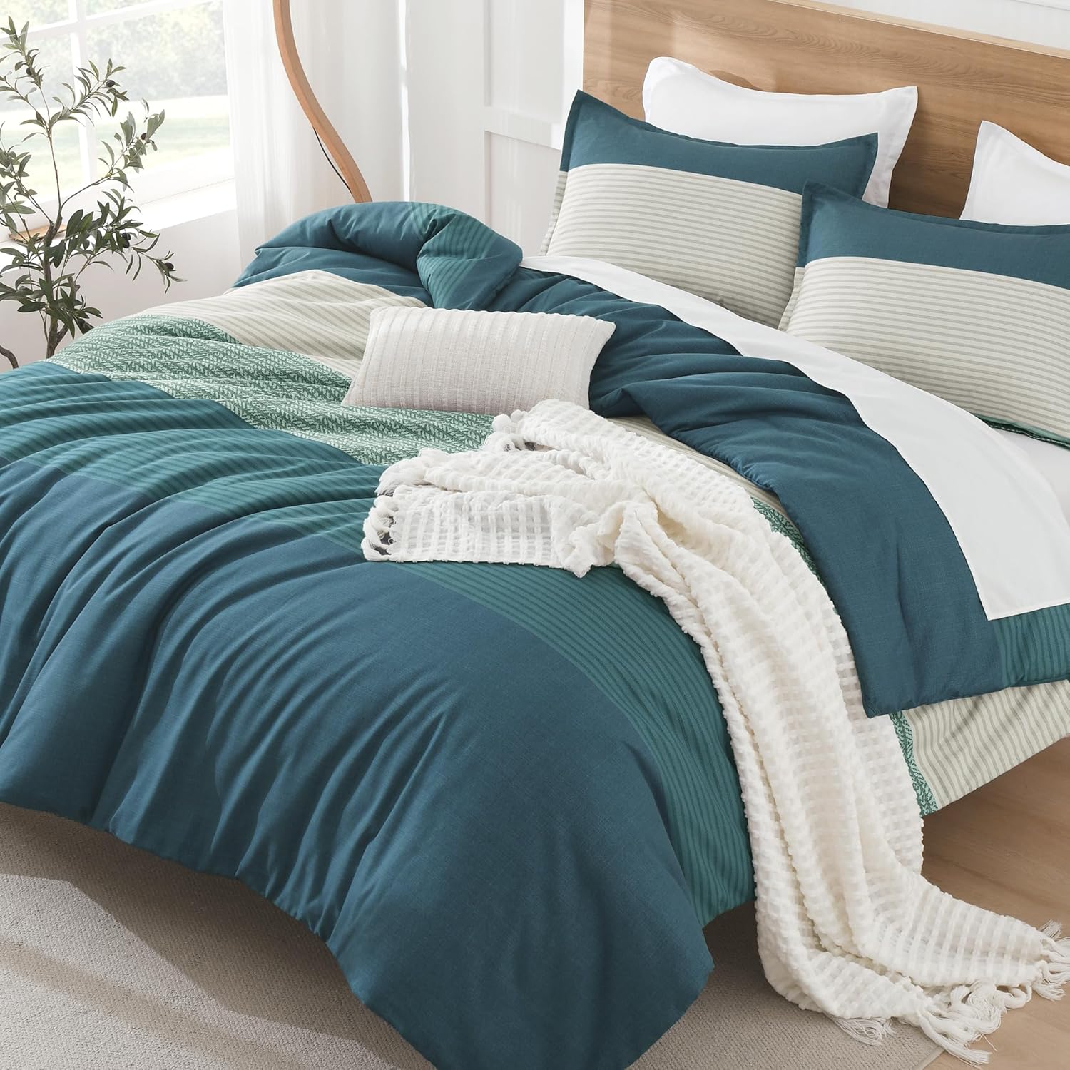 Litanika Comforter Set Full Size Dark Teal - Stylish Bedding