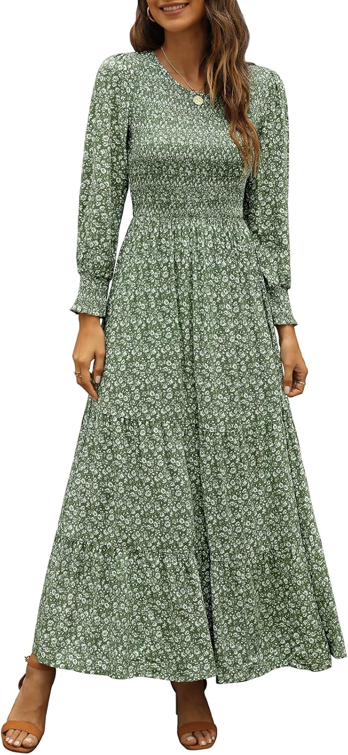 Annebouti Women's Fall Casual Long Sleeve Maxi Dress Review