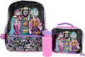 Monster High 4 Piece Backpack Set for Girls - Flip Sequin 16in School