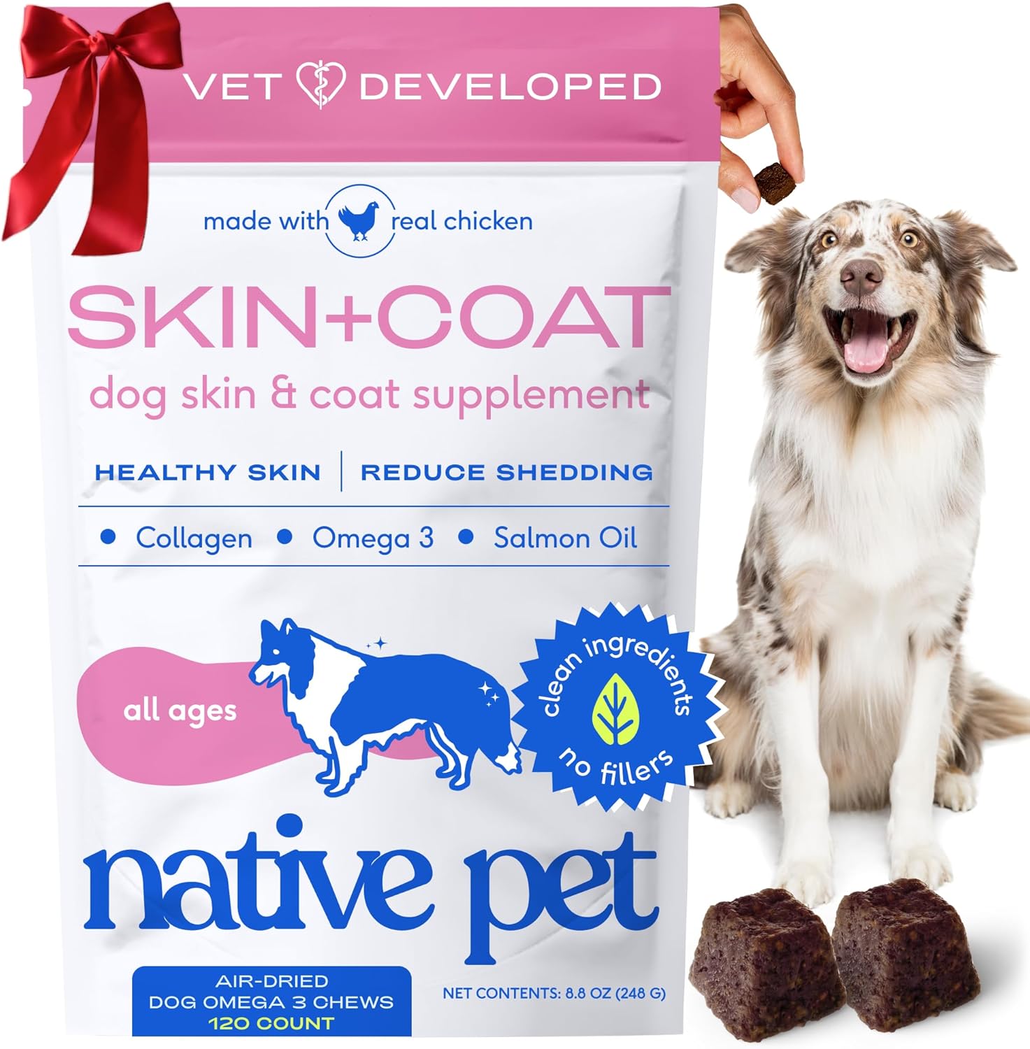 Native Pet Omega Skin and Coat Chews for Dogs - Healthy Fur