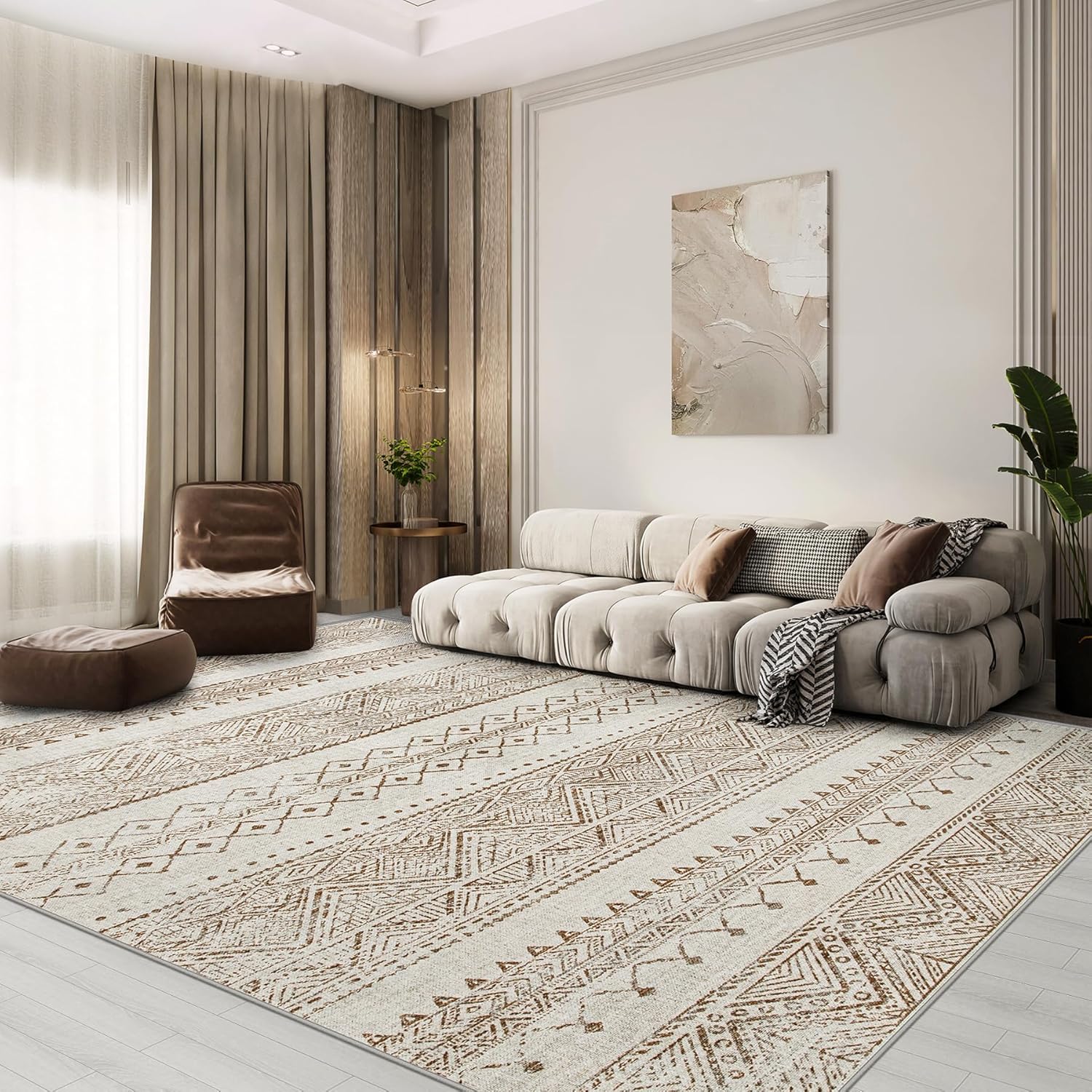 Large Machine Washable 9x12 Area Rugs for Living Room Decor