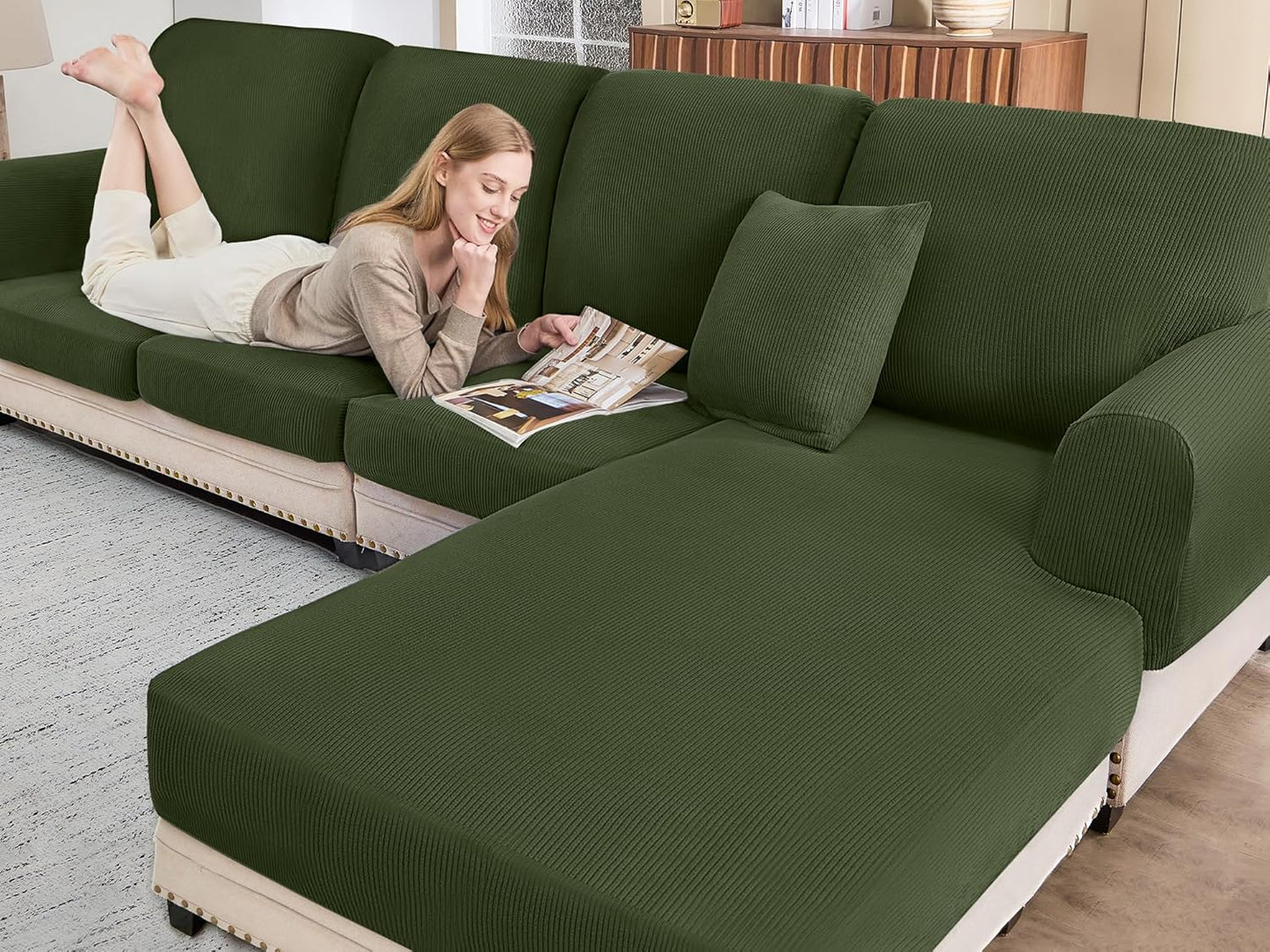 Sectional Couch Covers for L Shaped Sofa - Soft & Washable