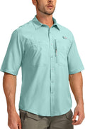 Mens Fishing Shirts with Zipper Pockets UPF 50+ - Lightweight Cooling