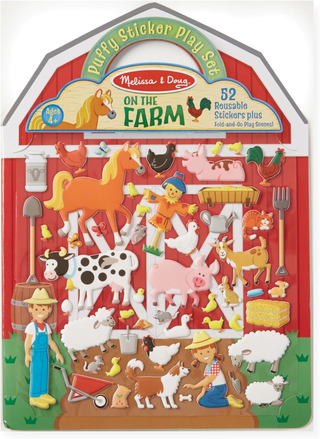 Melissa & Doug Farm Puffy Sticker Set - 52 Reusable Stickers, 2 Scenes!