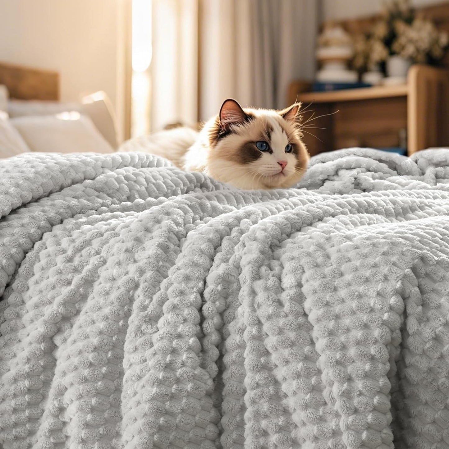 PHF Ultra Soft Flannel Fleece Blanket King Size for Cozy Comfort