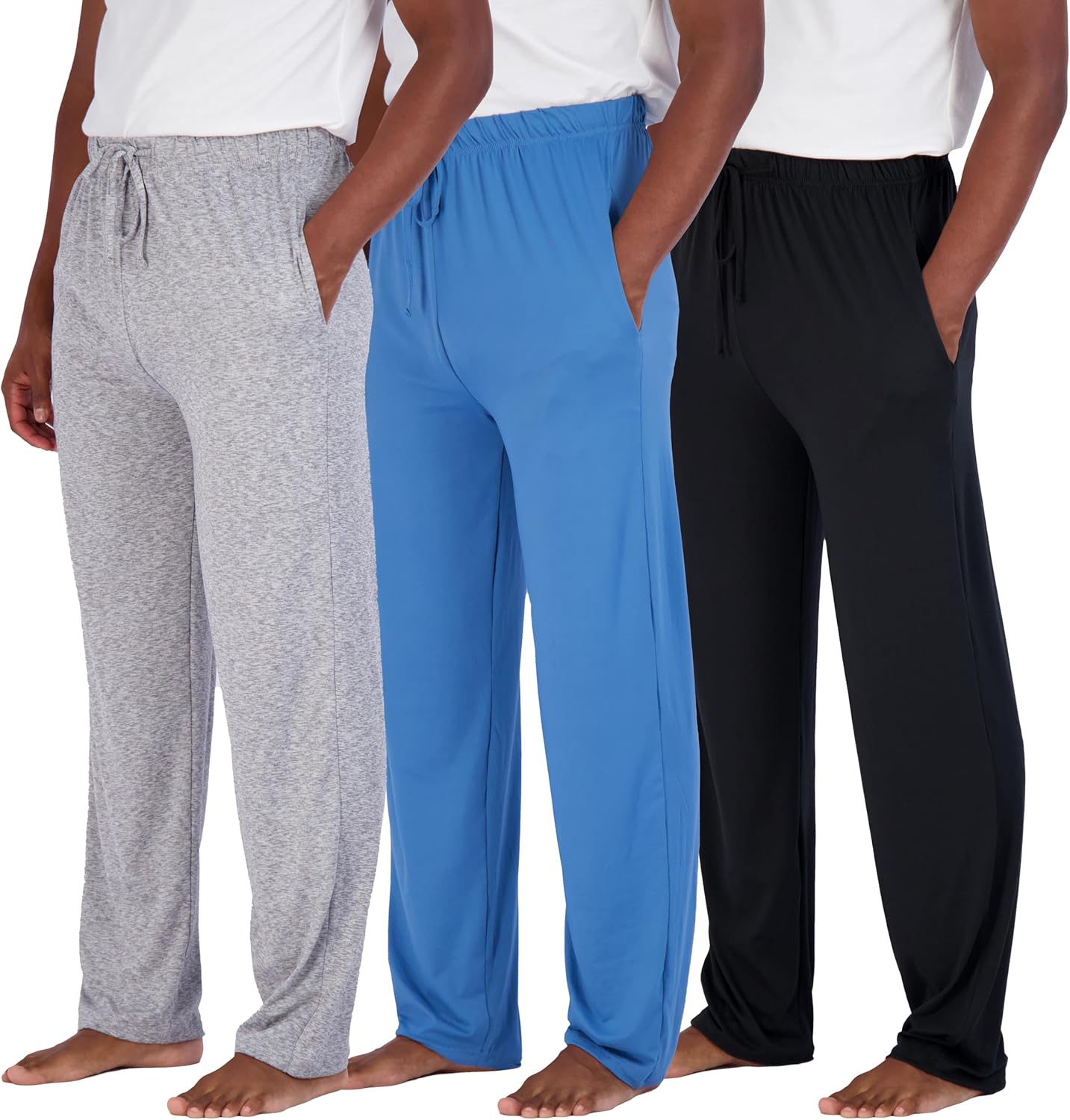 Real Essentials Men's Soft Pajama Lounge Pants with Pockets