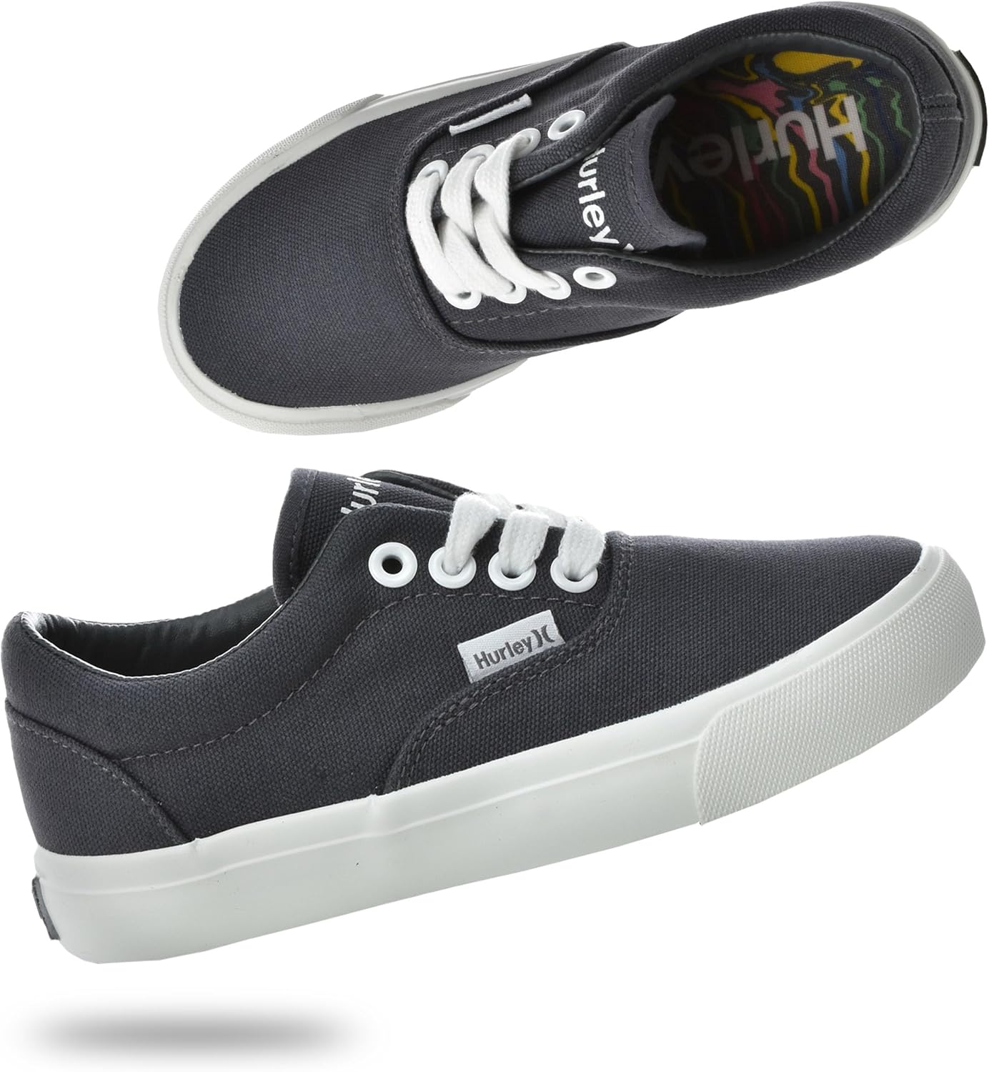 Hurley Marley Kids Lace Up Canvas Sneakers for Active Kids