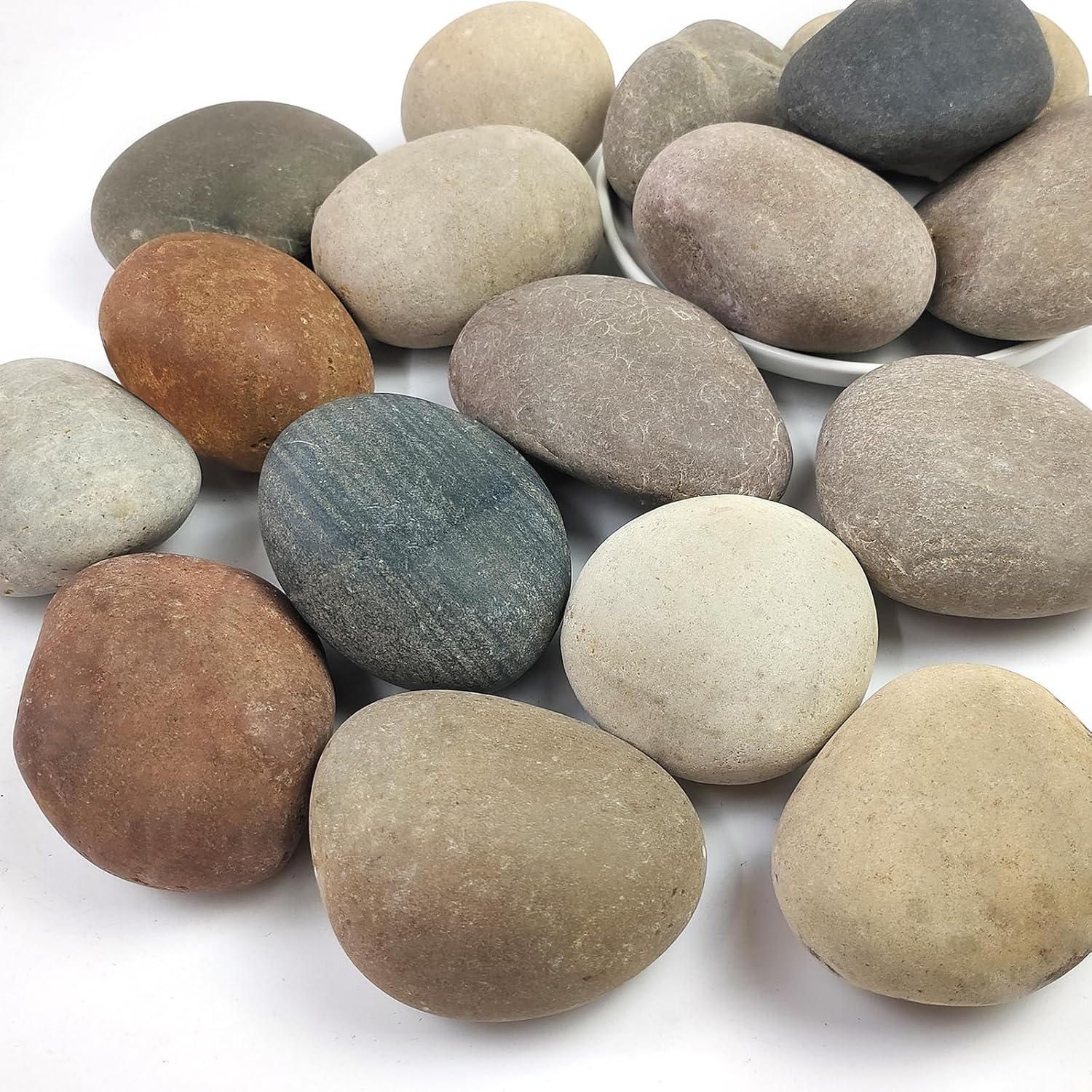 Large River Rocks for Landscaping, 3-4 Inch Mixed Color Pebbles