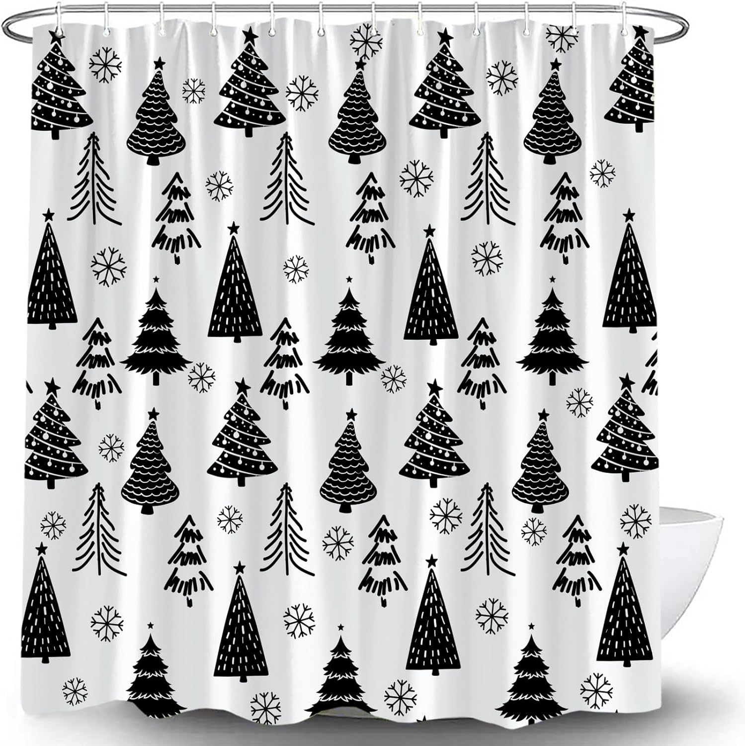 Rustic Winter Forest Shower Curtain