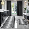 Chenille Bath Mat Set 20in x 60in + 20in x 32in - Thick Absorbent Rugs