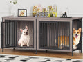 EasyCom 63 in Double Dog Crate Furniture - Spacious TV Stand