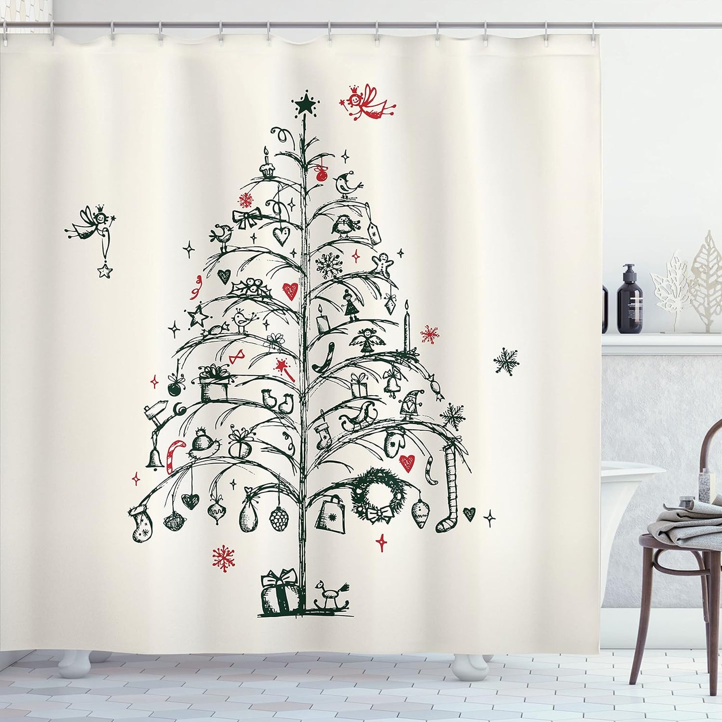 Fairytale Christmas Shower Curtain | Festive Bathroom Decor